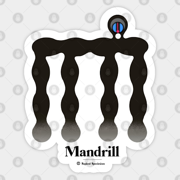 Bold monkey print "Mandrill" Sticker by RockPaperScissors